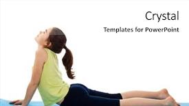  Presentation with yoga kids - Colorful theme enhanced with yoga kids - active girl exercising isolated backdrop and a white colored foreground