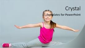  Presentation with yoga kids - Theme consisting of yoga kids - beautiful girl sits background and a lemonade colored foreground