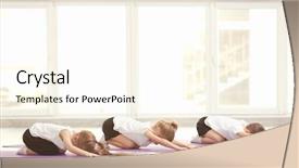  Presentation with exercises - Audience pleasing slide set consisting of yoga kids - group of children doing gymnastic backdrop and a cream colored foreground