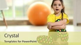  Presentation with indoor playgroung - Cool new presentation with yoga kids - little funny girl sitting backdrop and a blonde colored foreground