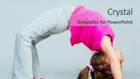  Presentation with kids exercise - Colorful theme enhanced with yoga kids - little girl doing gymnastics exercise backdrop and a sky blue colored foreground