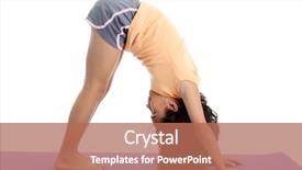  Presentation with yoga kids - Slide deck with yoga kids - picture of a child set background and a coral colored foreground