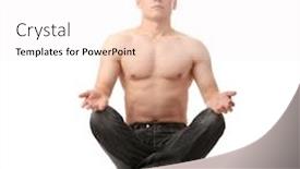  Presentation with yoga - PPT theme consisting of yoga-male-isolated-on-white background and a white colored foreground