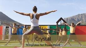  Presentation with trainer - Slides having yoga mat in school background and a coral colored foreground