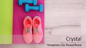  Presentation with sneakers - PPT layouts having yoga mat with sneakers background and a lemonade colored foreground