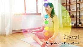  Presentation with chakra - PPT theme consisting of yoga-meditation-and-mindfulness-concept background and a yellow colored foreground