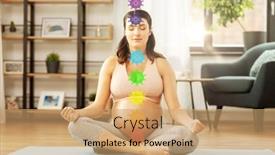  Presentation with mindfulness - Slide set consisting of yoga-meditation-and-mindfulness-concept background and a coral colored foreground