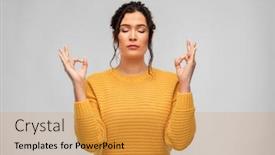  Presentation with yoga - PPT layouts having yoga-meditation-and-people-concept background and a gold colored foreground