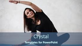  Presentation with pilates - Beautiful presentation theme featuring yoga-meditation-at-home-beautiful backdrop and a ocean colored foreground