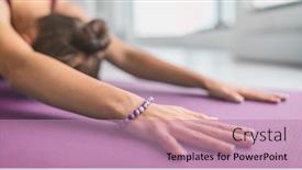  Presentation with mindfulness - Theme featuring yoga-meditation-at-home background and a coral colored foreground