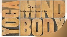  Presentation with mind body - Audience pleasing presentation consisting of yoga mind body word abstract - isolated text in letterpress wood type backdrop and a yellow colored foreground