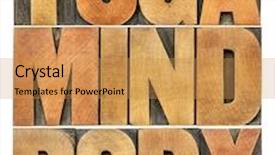  Presentation with mind body - Slides featuring yoga mind body word abstract - isolated text in letterpress wood type printing blocks background and a gold colored foreground