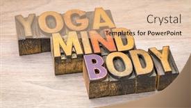  Presentation with mind body - Presentation design having yoga-mind-body-word-abstract background and a lemonade colored foreground