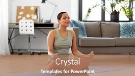  Presentation with mindfulness - Cool new slides with yoga-mindfulness-and-healthy-lifestyle backdrop and a coral colored foreground