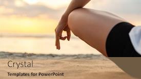  Presentation with sunset beach - Presentation with yoga-mindfulness-and-meditation-concept background and a coral colored foreground