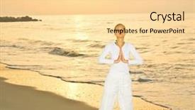  Presentation with sunrise - Slides featuring yoga on a golden sunrise background and a blonde colored foreground