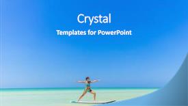  Presentation with yoga sutra - PPT theme enhanced with yoga on a paddle board background and a cobalt blue colored foreground