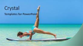  Presentation with yoga - Colorful slide deck enhanced with yoga on a paddle board backdrop and a light blue colored foreground