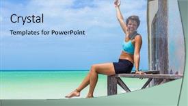 Presentation with yoga - Theme consisting of yoga on a paddle board background and a light blue colored foreground