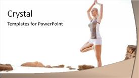  Presentation with yoga - Presentation theme having yoga pose on one leg background and a white colored foreground