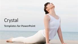  Presentation with mother doing yoga kids - Colorful presentation theme enhanced with yoga position at sea cobra backdrop and a  colored foreground