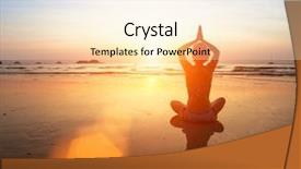  Presentation with serenity - Slide set featuring yoga practicing at sunset serenity and meditation background and a lemonade colored foreground