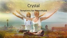  Presentation with retreat - Audience pleasing theme consisting of yoga retreat fitness sport backdrop and a lemonade colored foreground