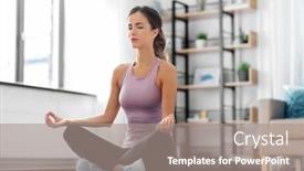  Presentation with healthy lifestyle - Slide set featuring yoga-sport-and-healthy-lifestyle background and a coral colored foreground