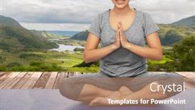  Presentation with healthy lifestyle - Cool new PPT layouts with yoga-sport-and-healthy-lifestyle backdrop and a coral colored foreground