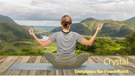  Presentation with healthy lifestyle - Beautiful PPT layouts featuring yoga-sport-and-healthy-lifestyle backdrop and a tawny brown colored foreground