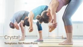  Presentation with fold - PPT layouts featuring yoga-students-in-forward-fold background and a  colored foreground