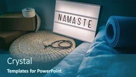  Presentation with light sign - Beautiful presentation theme featuring mandalas - yoga studio class sign lightbox backdrop and a ocean colored foreground