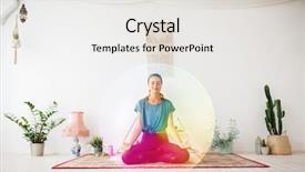  Presentation with spirituality - Theme consisting of yoga studio over rainbow background and a white colored foreground