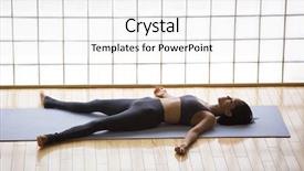  Presentation with studio - PPT theme featuring yoga studio shavasana or corps background and a sky blue colored foreground