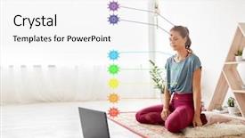  Presentation with healthy lifestyle - Colorful presentation enhanced with yoga studio with seven chakra backdrop and a white colored foreground
