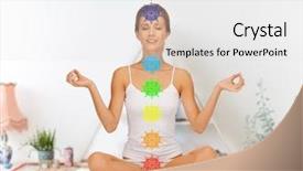  Presentation with spirituality - Beautiful slide deck featuring yoga studio with seven chakra backdrop and a light gray colored foreground
