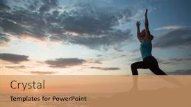  Presentation with atlantic - Beautiful PPT theme featuring yoga-woman-doing-exercises backdrop and a coral colored foreground