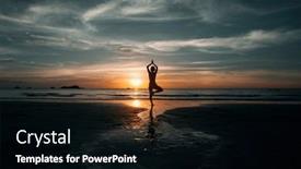  Presentation with meditation - Audience pleasing slides consisting of yoga-woman-doing-meditation backdrop and a black colored foreground