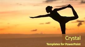  Presentation with sunset at venice beach palm - Slides having yoga woman in serene sunset background and a red colored foreground