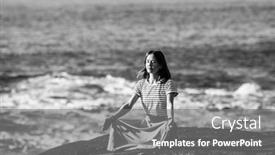  Presentation with beach rocks - Presentation theme consisting of yoga-woman-meditating-on-rocks background and a gray colored foreground