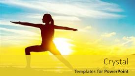  Presentation with female warrior - Slides consisting of yoga-woman-meditating-zen background and a yellow colored foreground