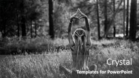  Presentation with pine forest - Theme enhanced with yoga-woman-meditation-in-lotos background and a gray colored foreground