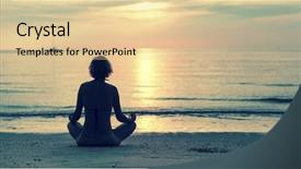  Presentation with sunset beach - Cool new slides with yoga woman sitting in lotus backdrop and a lemonade colored foreground