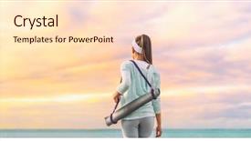  Presentation with walking exercise - Presentation theme consisting of yoga woman walking with exercise background and a lemonade colored foreground