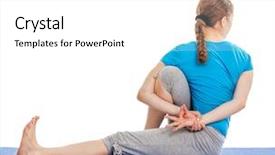  Presentation with sage - Cool new PPT theme with yoga - young beautiful slender woman yoga instructor doing forward bends sage twist c pose marichyasana c asana exercise isolated on white background backdrop and a white colored foreground
