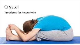  Presentation with stretch - Slides having yoga instructor doing seated forward background and a white colored foreground