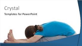  Presentation with stretch - PPT theme with yoga - young beautiful woman yoga instructor doing seated forward bend or intense dorsal stretch pose asana paschimottanasana exercise isolated on white background background and a white colored foreground