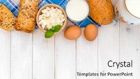 Presentation with milk - Colorful theme enhanced with yoghourt - breakfast of cheese milk bread backdrop and a white colored foreground