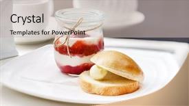  Presentation with yogurt - Slide deck featuring yoghourt - breakfast with organic yogurt background and a soft green colored foreground