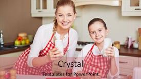  Presentation with kefir - Cool new slide deck with yoghourt - cute little girl and her backdrop and a coral colored foreground